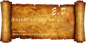 Eszlári Dóra névjegykártya
